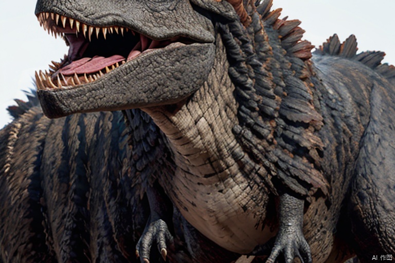  （Dinosaurs）, huge, scary, black, skin details, Dinosaurs
