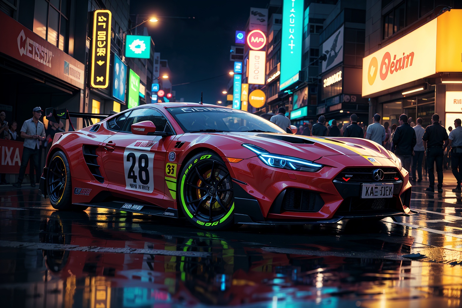 Super car,  wide body kit,  modified car on Tensor.Art