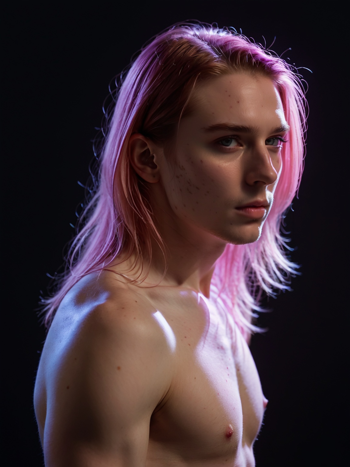 bokeh,  editorial style portrait,  side portrait turning head (silhouette enhancing on Tensor.Art