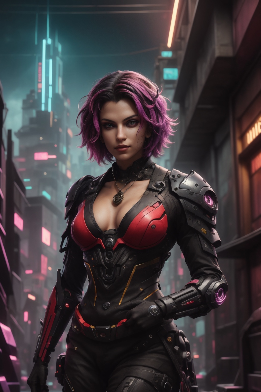 ((A girl))RAW Photo of CyberpunkWorld solo,  upper body,  detailed background on Tensor.Art