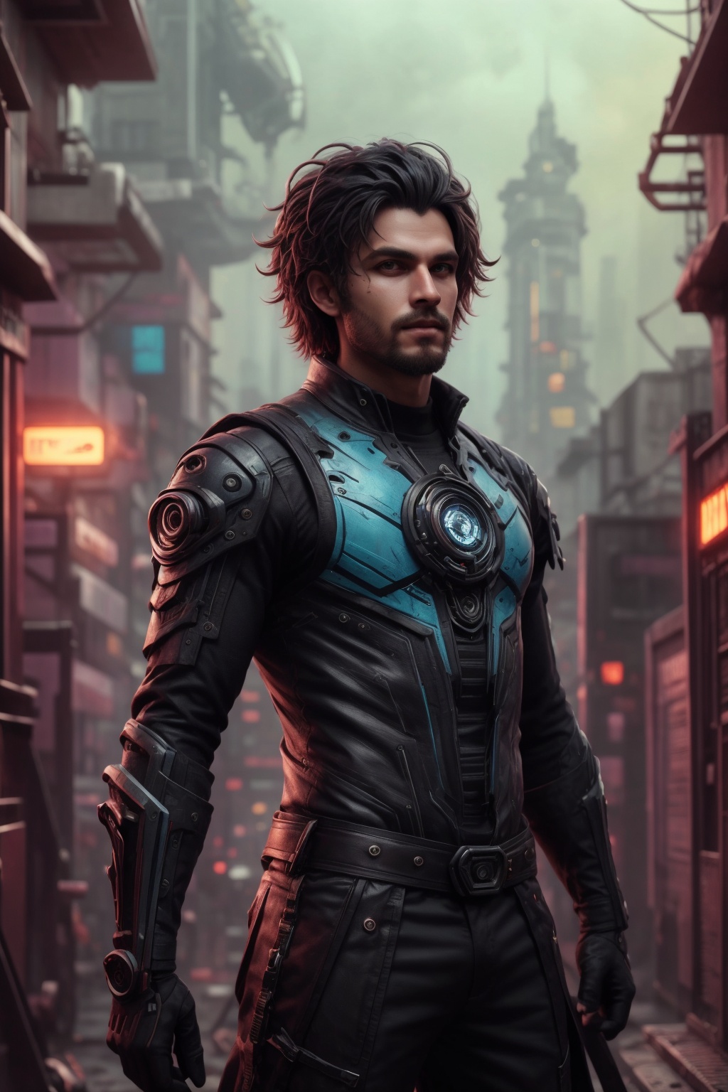 RAW Photo of CyberpunkWorld solo,  upper body,  detailed background on Tensor.Art