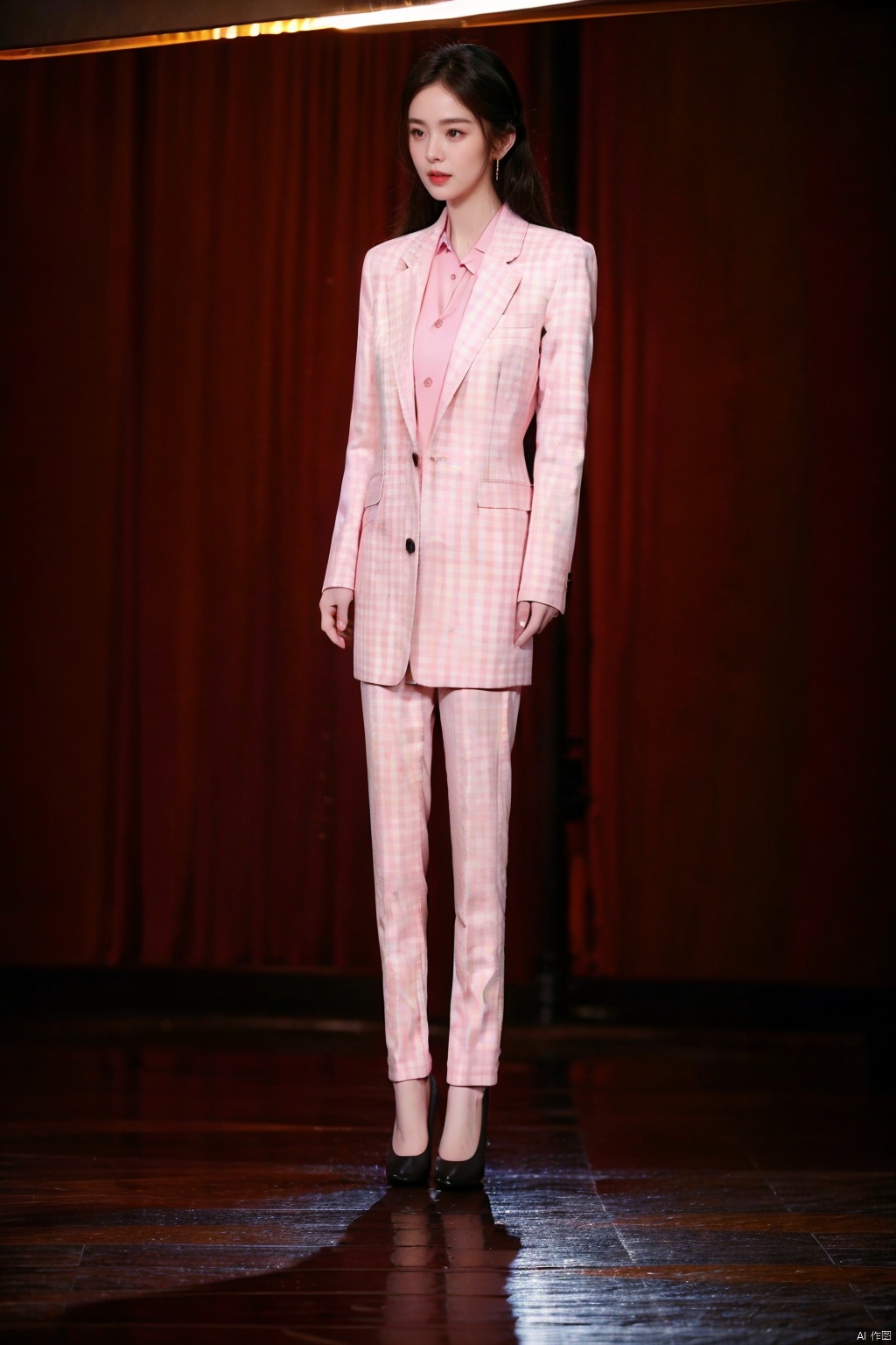 (1girl:1.3), (best quality, masterpiece, ultra high resolution),(photorealistic:1.3), (realistic:1.3), depth of field,(full body:1.2), (day:1.2), (cinematic lighting:1.2), pure pink uniform