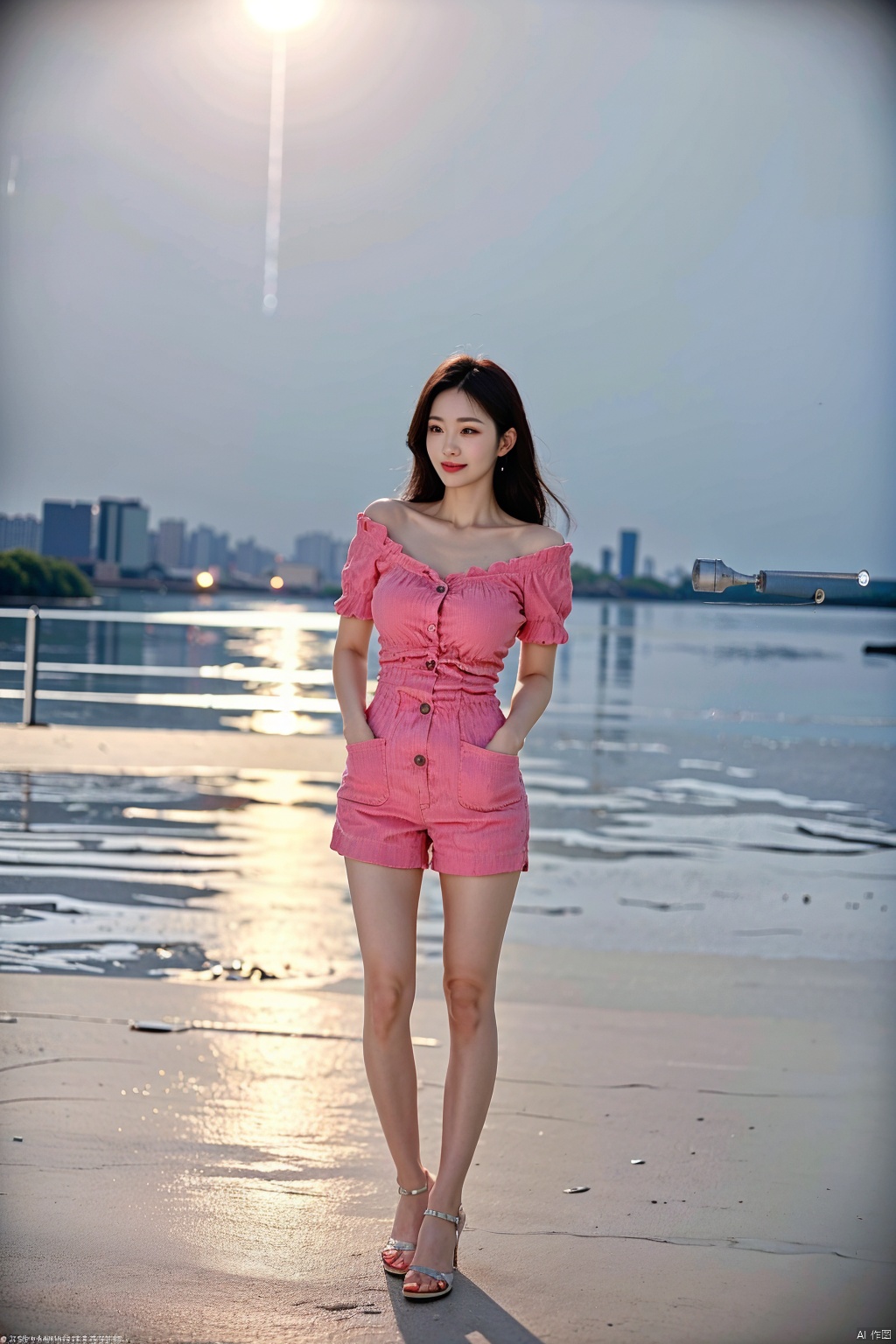 (1girl:1.3), (best quality, masterpiece, ultra high resolution),(photorealistic:1.3), (realistic:1.3), depth of field,(full body:1.2), (outdoors:1.2), (day:1.2), (cinematic lighting:1.2), (dim light:1.2), (in autumn, cyberpunk, city, kowloon, rain),(closed mouth), (light smile:1.2), (expressive hair:1.2), (floating hair:1.2), (button-down:1.2),busty, vivacious and seductive, (only one girl:1.2),(standing:1.2), (slender), (slender legs), (long legs:1.3), (looking at viewer, facing viewer:1.2), (pov:1.3), (sfw:1.4), (One hand insertion pocket:1.2), (straight-on:1.2), (large breasts:1.2),