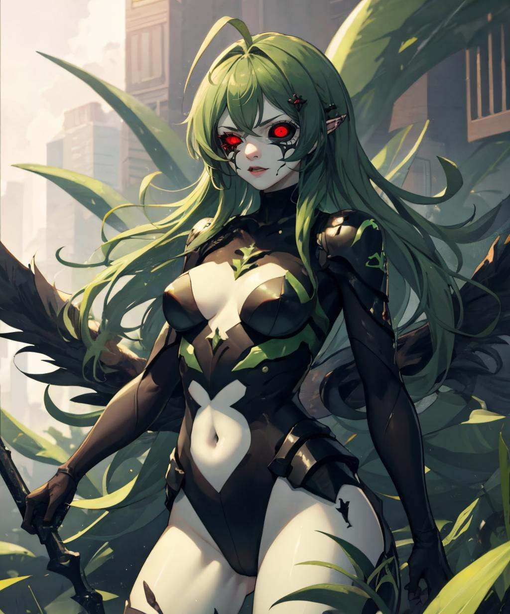 (green theme) ,  gek,  black sclera on Tensor.Art