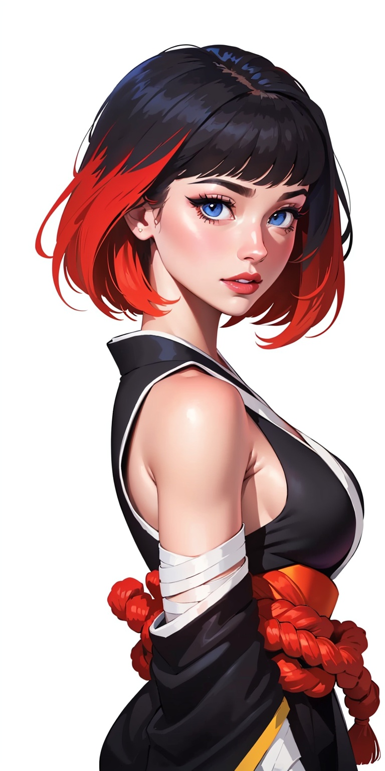 1girl,  ((blank background)),  vibrant colors on Tensor.Art