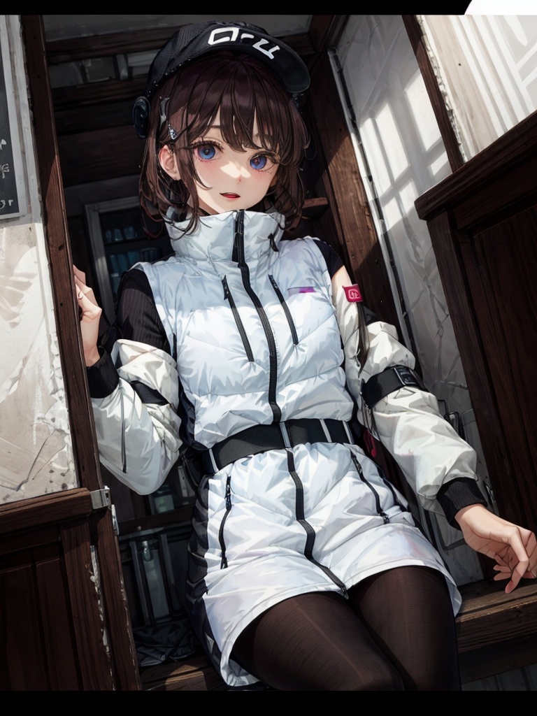 Extreme detail,  One girl,  white downvest on Tensor.Art