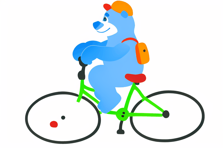 DMdyoma,  cartoon bear,  vector graphics illustration with blue color gradient on Tensor.Art