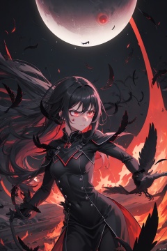 (black wind:1.4), 1girl,long_hair,facing viewer,standing,shushing,beautiful detailed eyes,exquisite dress, (annoyed face,:1.2),
(pitch-black scorched earth:1.3), (black sun:1.2), (crimson boiling magma:1.1),(falling black feathers:1.3),
8k,