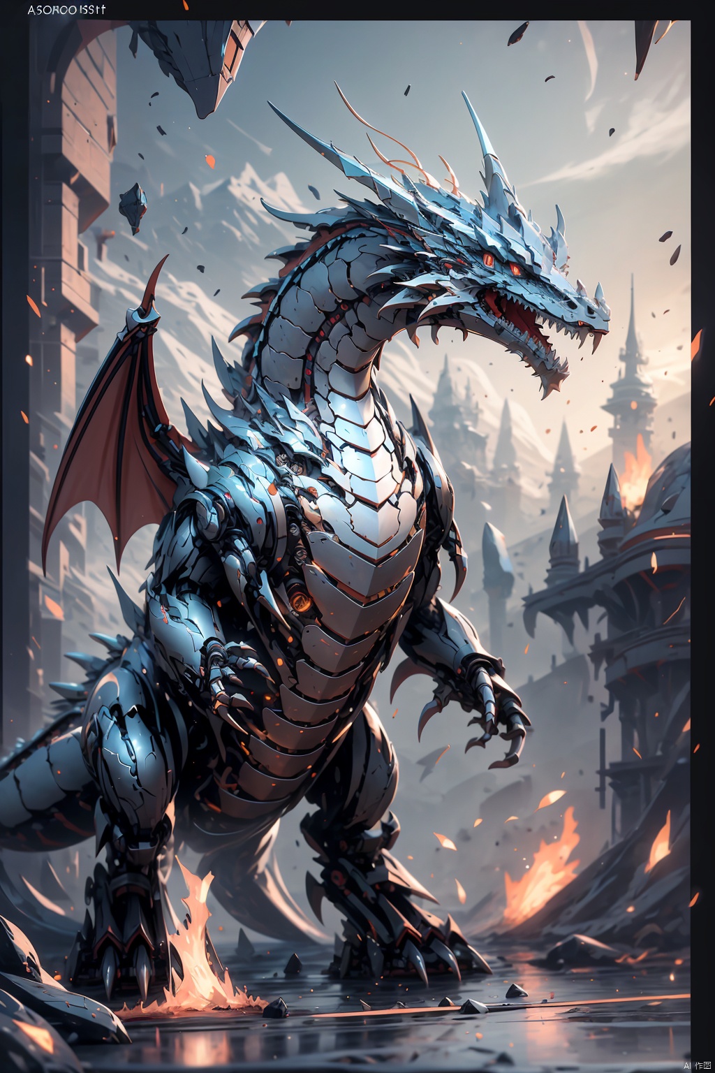  absurdres,absurdres,realistic,(full_shot:1.8), solo, , Mechanical Dragon
