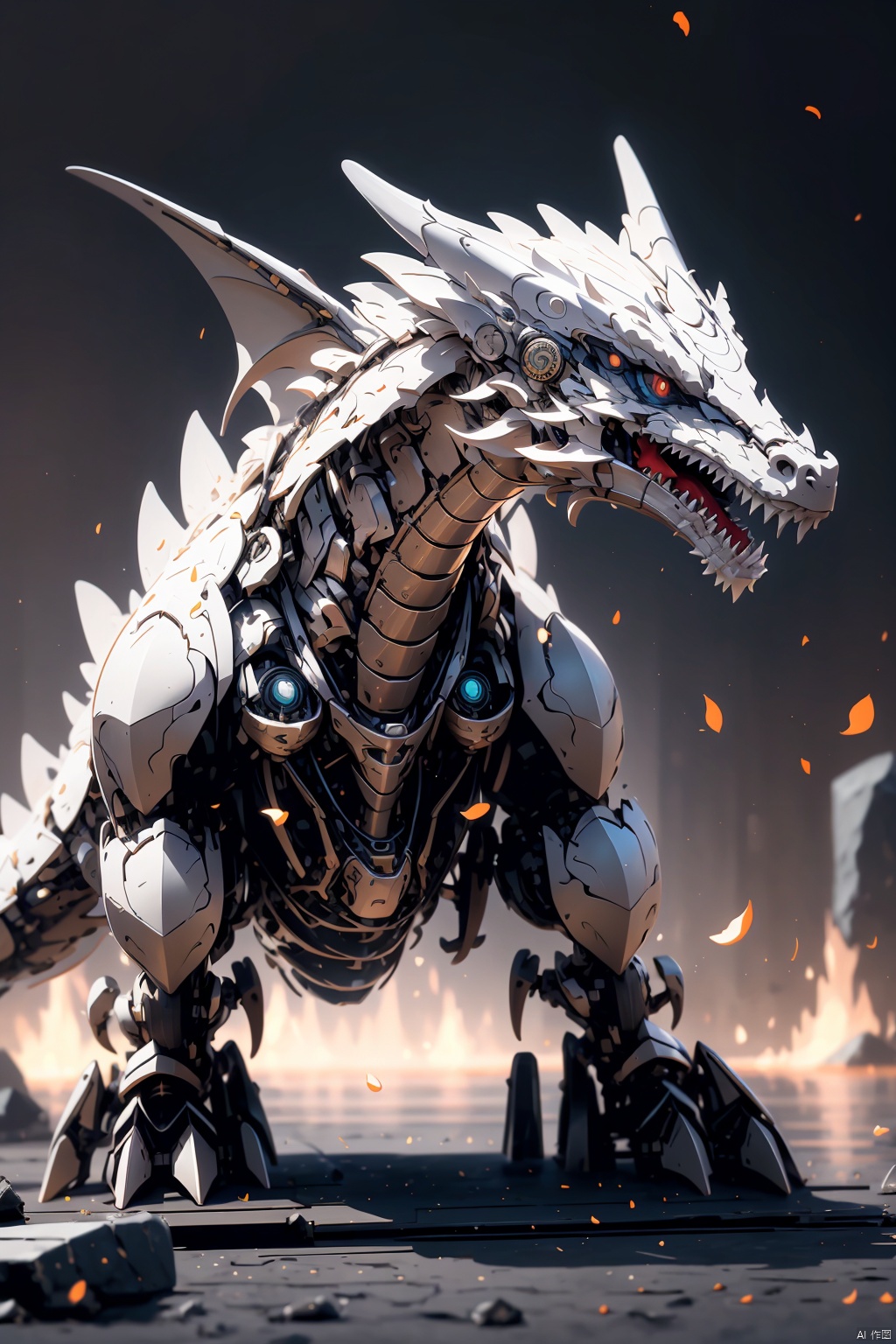  absurdres,absurdres,realistic,(full_shot:1.8), solo, , Mechanical Dragon