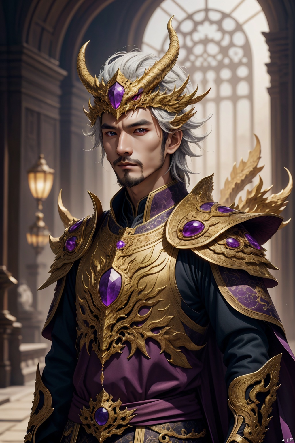  Dragon beauty, back golden wings,dragon scale body, handsome dragon girl, golden pupils head wearing imperial crown