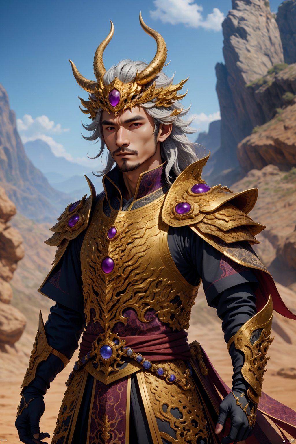  Dragon beauty, back golden wings,dragon scale body, handsome dragon girl, golden pupils head wearing imperial crown
