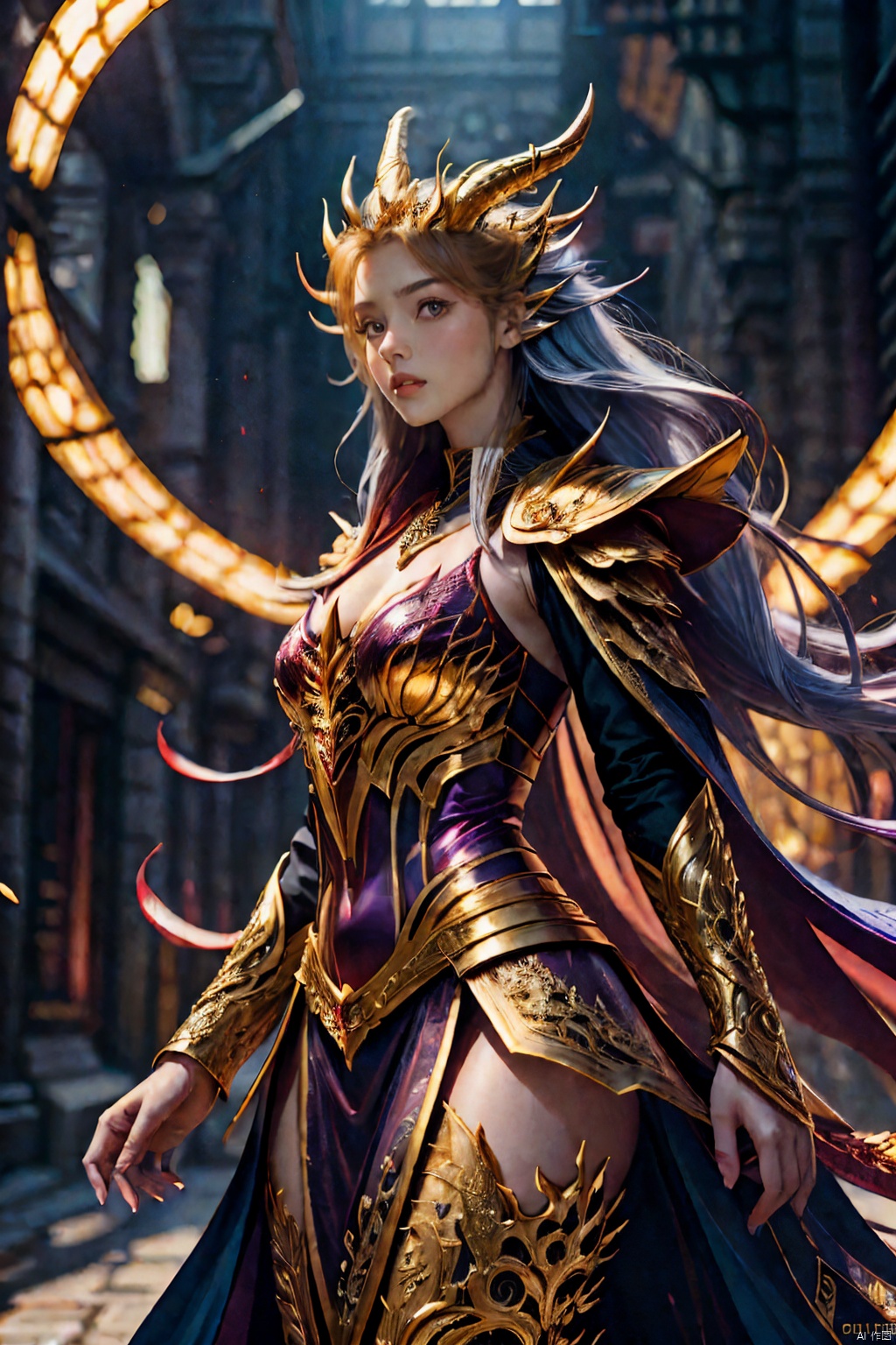  concept art, artstation, gleaming diamond red dragon with golden accents, radiating light, amidst brilliance, symetrical hyperdetailed texture, pearl filigree, perfect composition, masterpiece, glittering professional photography, full body, long white hair, blue eyes\(Eyes that glow a dull blue.\), natural lighting, canon lens, shot on dslr 64 megapixels sharp focus ethereal, (8k:1.0), (hi res:1.0), (masterpiece:1.0), (best quality:1.0), (realistic:1.2),<lora:660447313082219790:1.0>,<lora:660447313082219790:1.0>,<lora:660447313082219790:1.0>,<lora:660447313082219790:1.0>,<lora:660447313082219790:1.0>