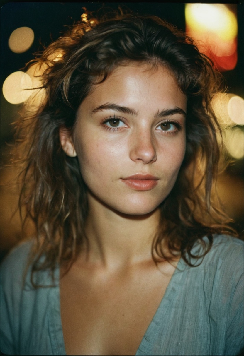 analog film photo Deep photo,  beautiful woman ,  close up on Tensor.Art