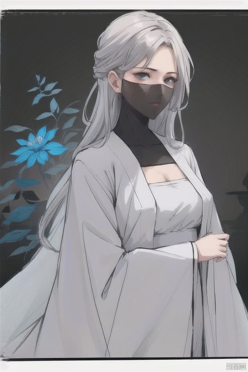  solo, highly detailed, cinematic highlight hair, (best quality), ((masterpiece)),1girl, silver hair,simple_background, (veil), long hair, blue eyes, portrait,ning,hanfu, ning