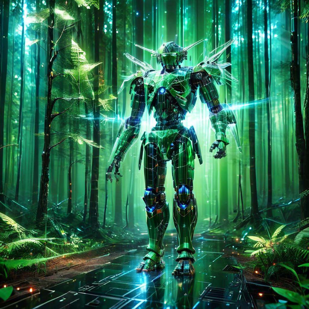 a noc-wfhlgr mecha,  forest by nocor1i8 on Tensor.Art