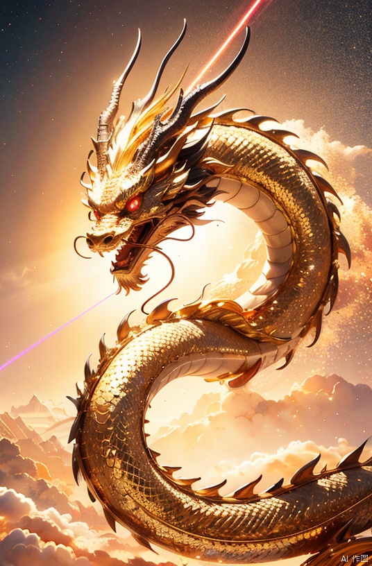  
 HDR, UHD, 8K,dramatic lighting,soft,golden hour,highly detailed,sharp focus,professional grade,depth of field,real life,cinematic tones,rule of thirds,framing,Colorful costumes, National style, ,Chinese dragon,Powerful, Tender, Aesthetic, Heal, Mysterious power, Metallic scales, Shine in cosmic brilliance, Laser eye, Gamma ray eye, wisdom, Strength, Guide the growth and progress of the crypto space, Fly, Bless, Revelation, change, Stand upright, particles, x-ray,(Laser eye, gamma ray eye,red_eyes)