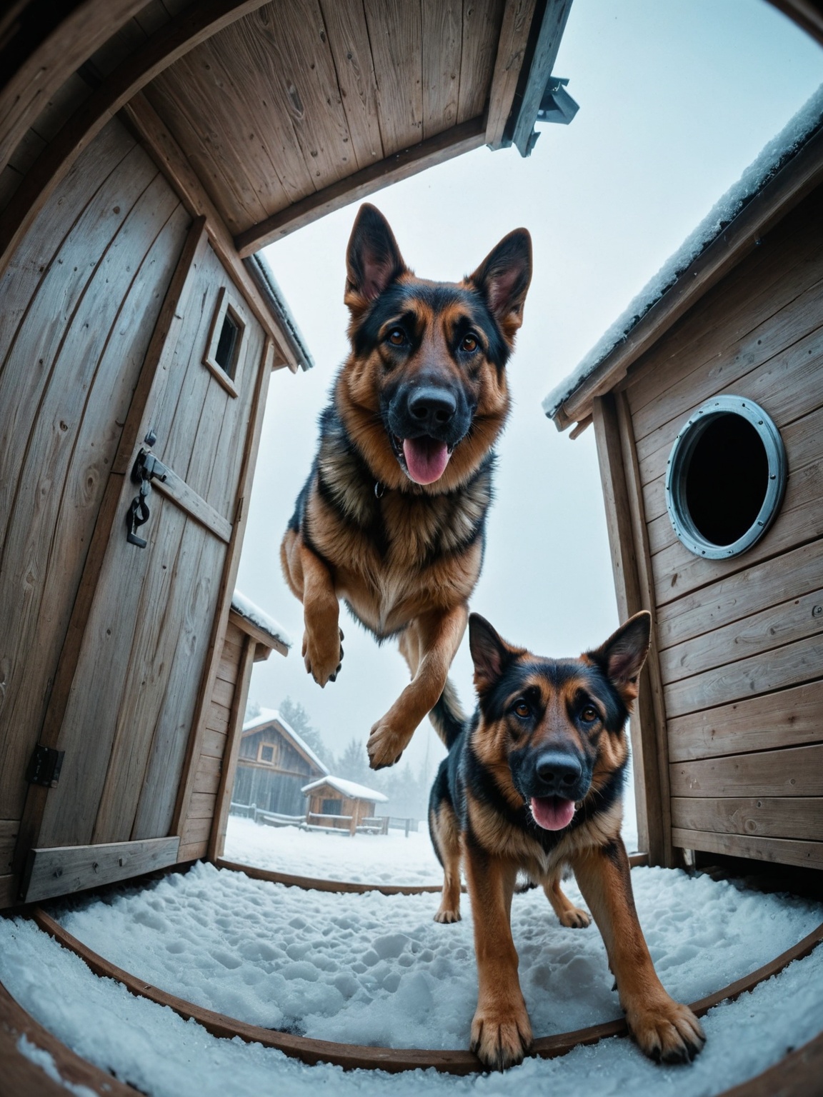 + German Shepherd,  cyberpunk,  small body on Tensor.Art