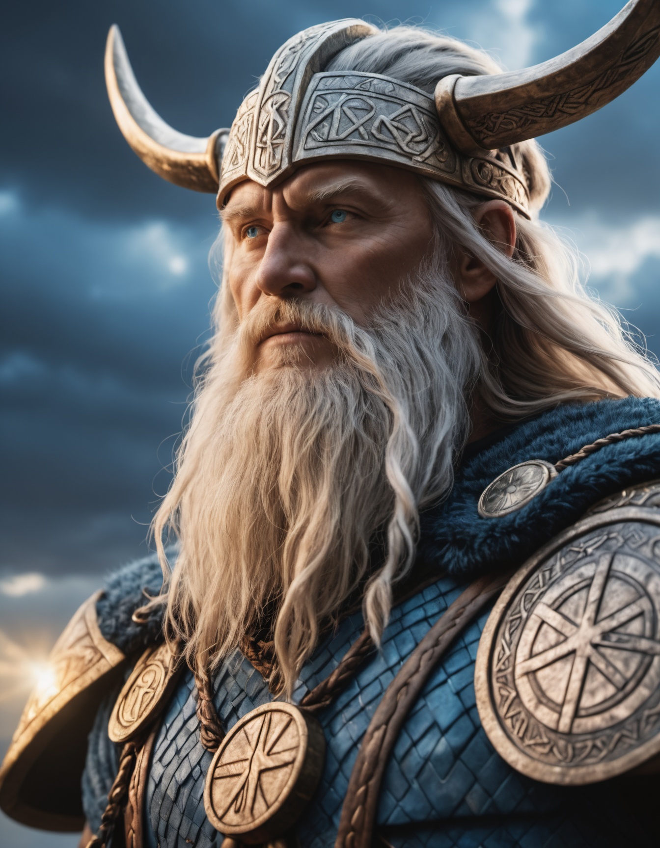artwork closeup of odin in asgard,  epic light ,  and fantasy sky on Tensor.Art