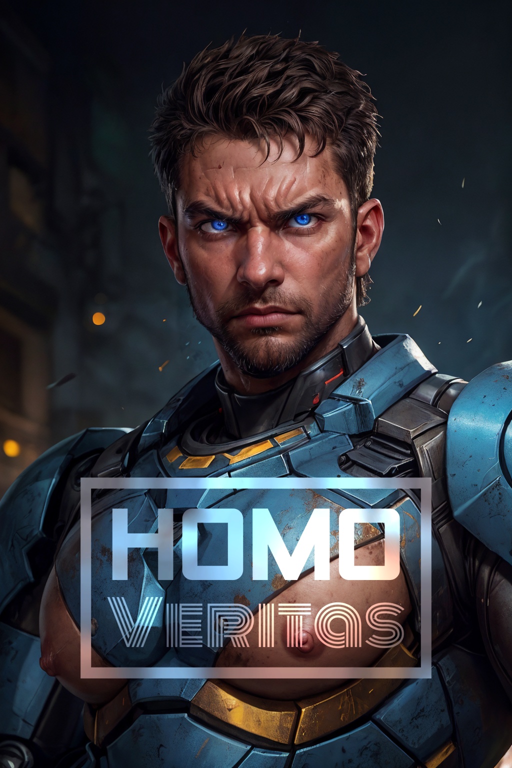 a (man) wearing a worn mech suit,  (30 years old),  chiseled jaw on Tensor.Art