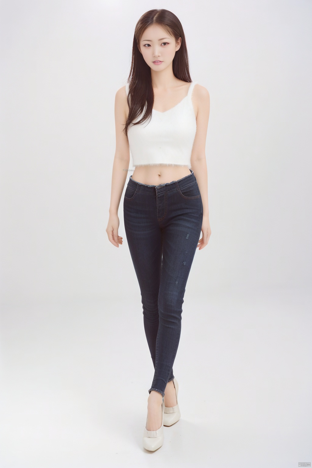 (1girl:1.3), (best quality, masterpiece, ultra high resolution),(photorealistic:1.3), (realistic:1.3), depth of field,(full body:1.2), (day:1.2), (cinematic lighting:1.2), skinny jeans