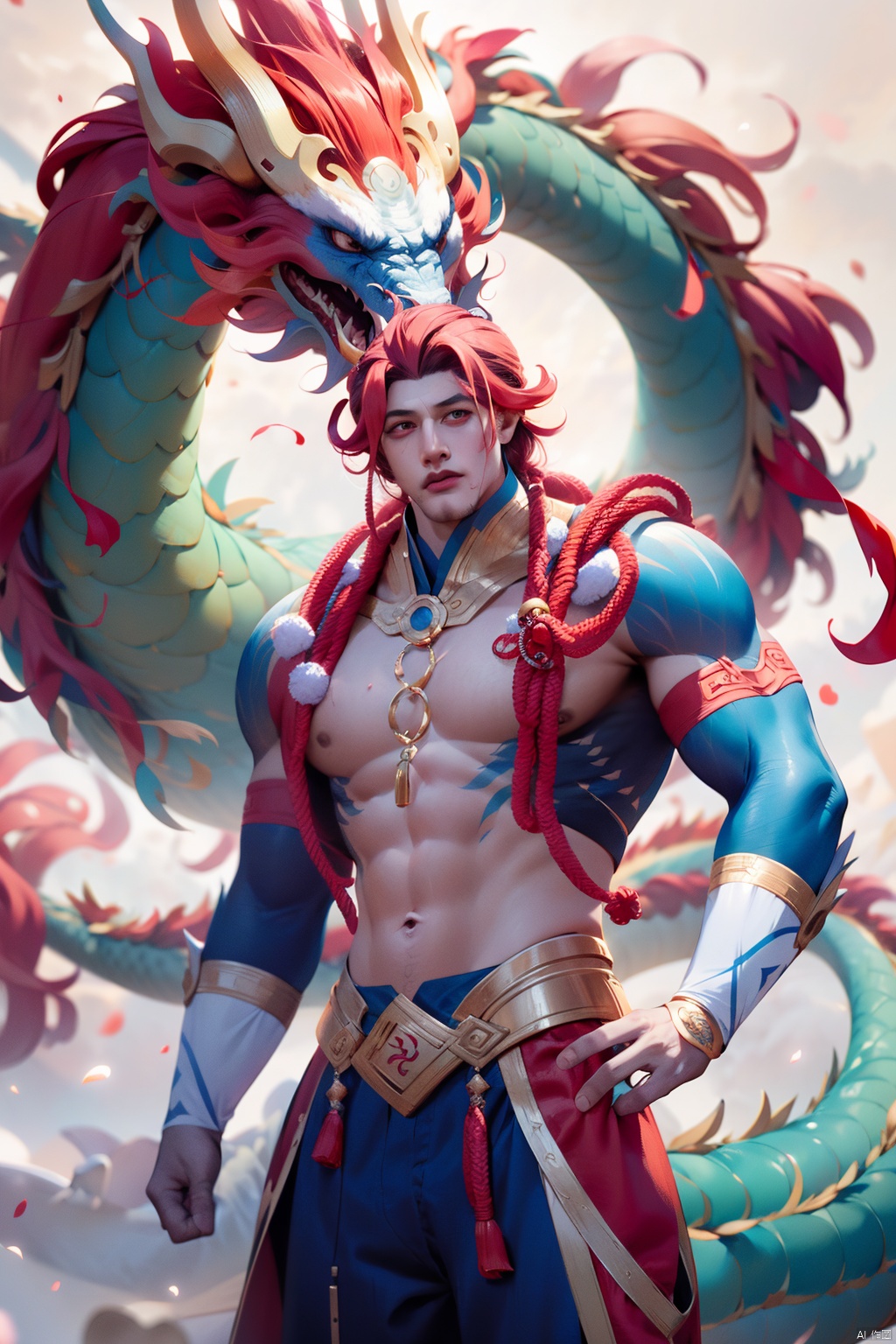  1boy, dragon man, 