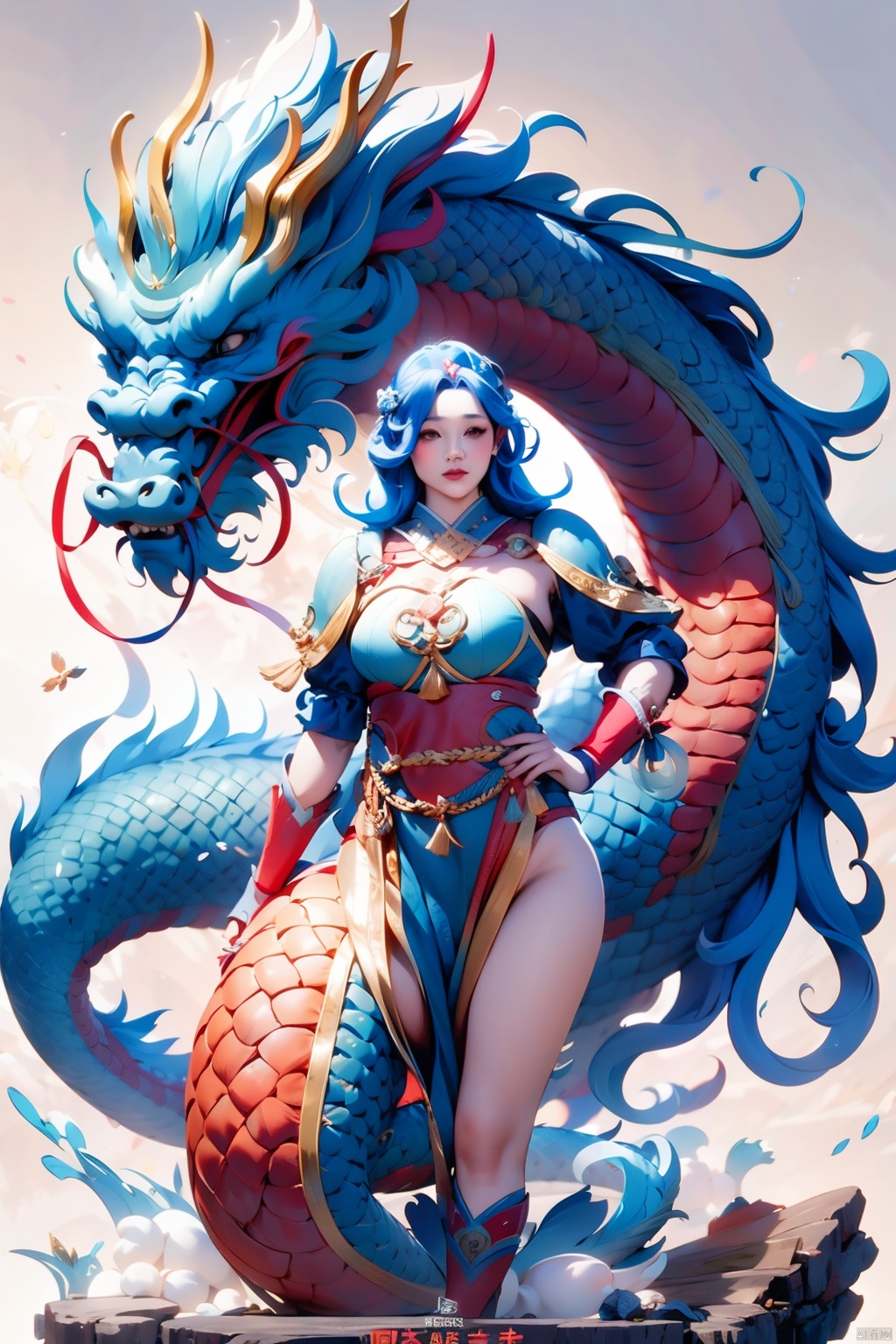  1girl, dragon man, 