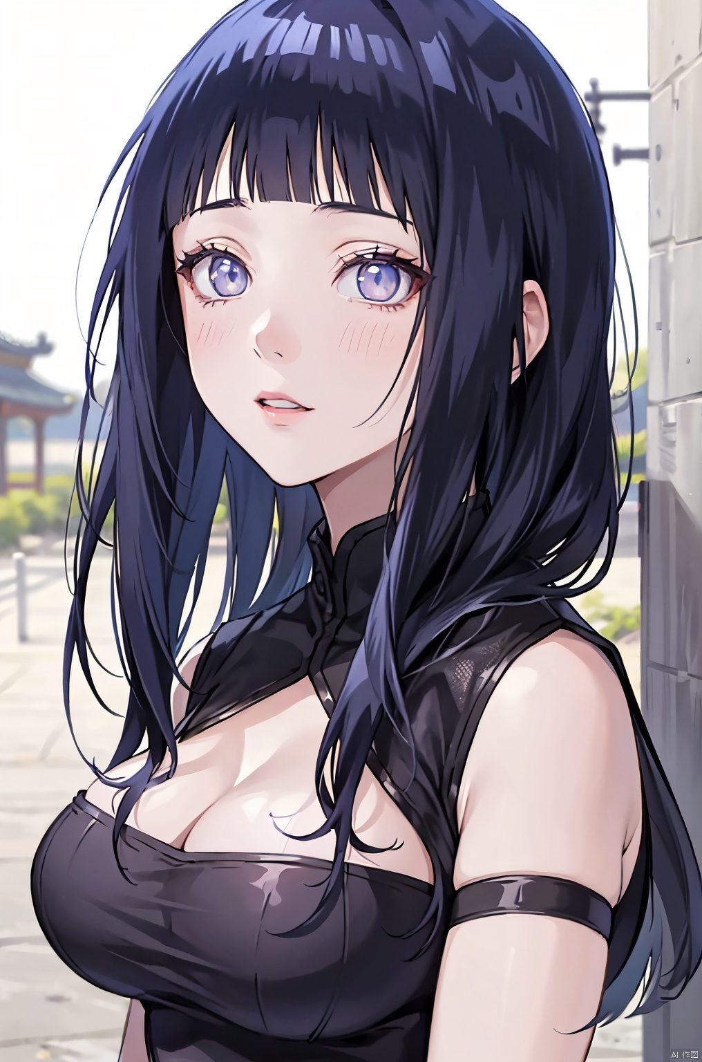 hyuuga_hinata,  huge_breasts,  standing on Tensor.Art