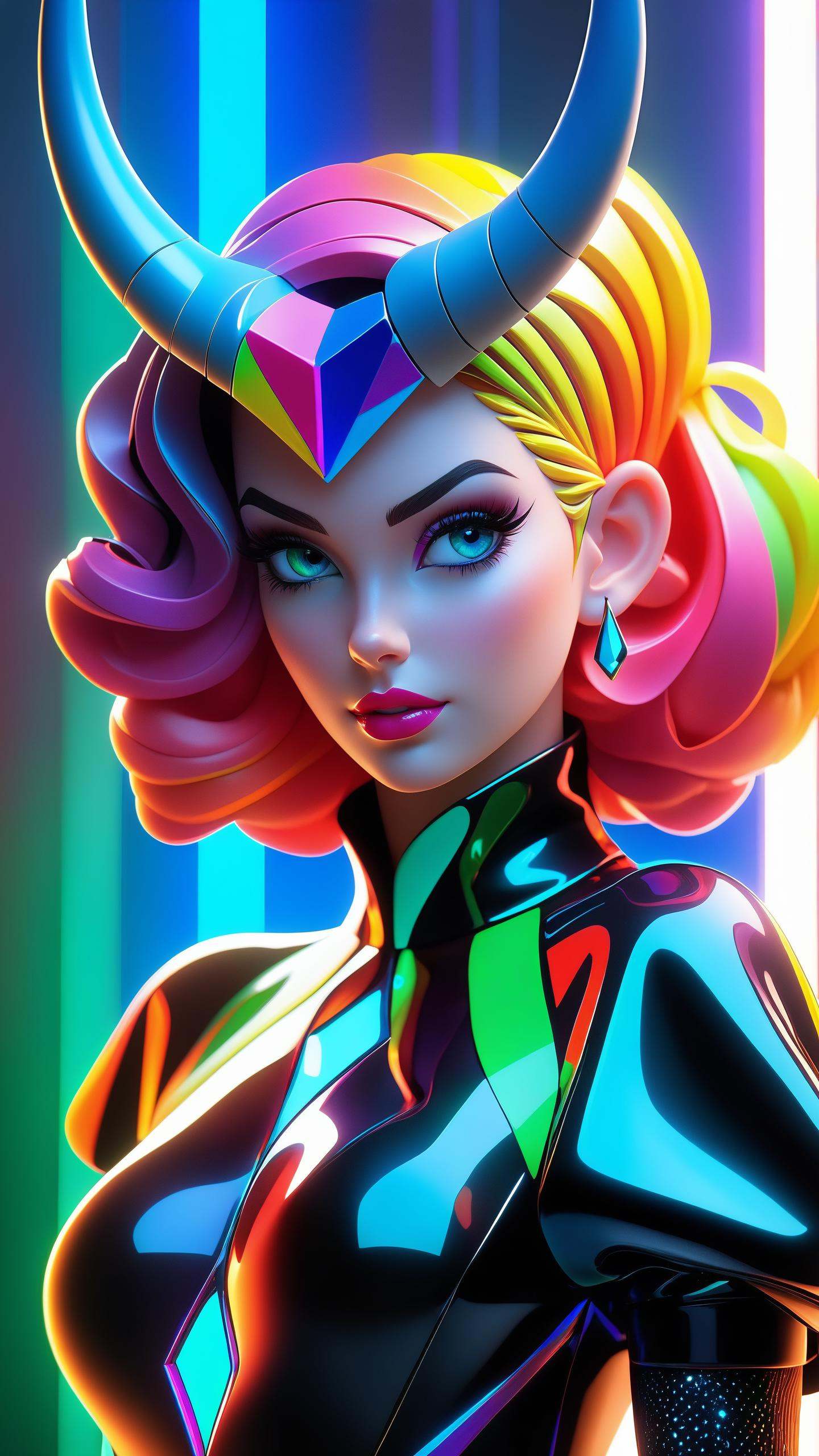 frilly hairstyle,  latex dress,  torso on Tensor.Art