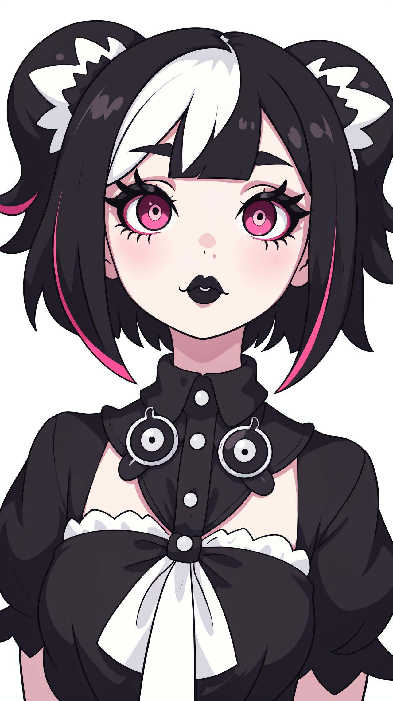 kawaii cute goth girl in a cartoon style,  1girl,  solo on Tensor.Art