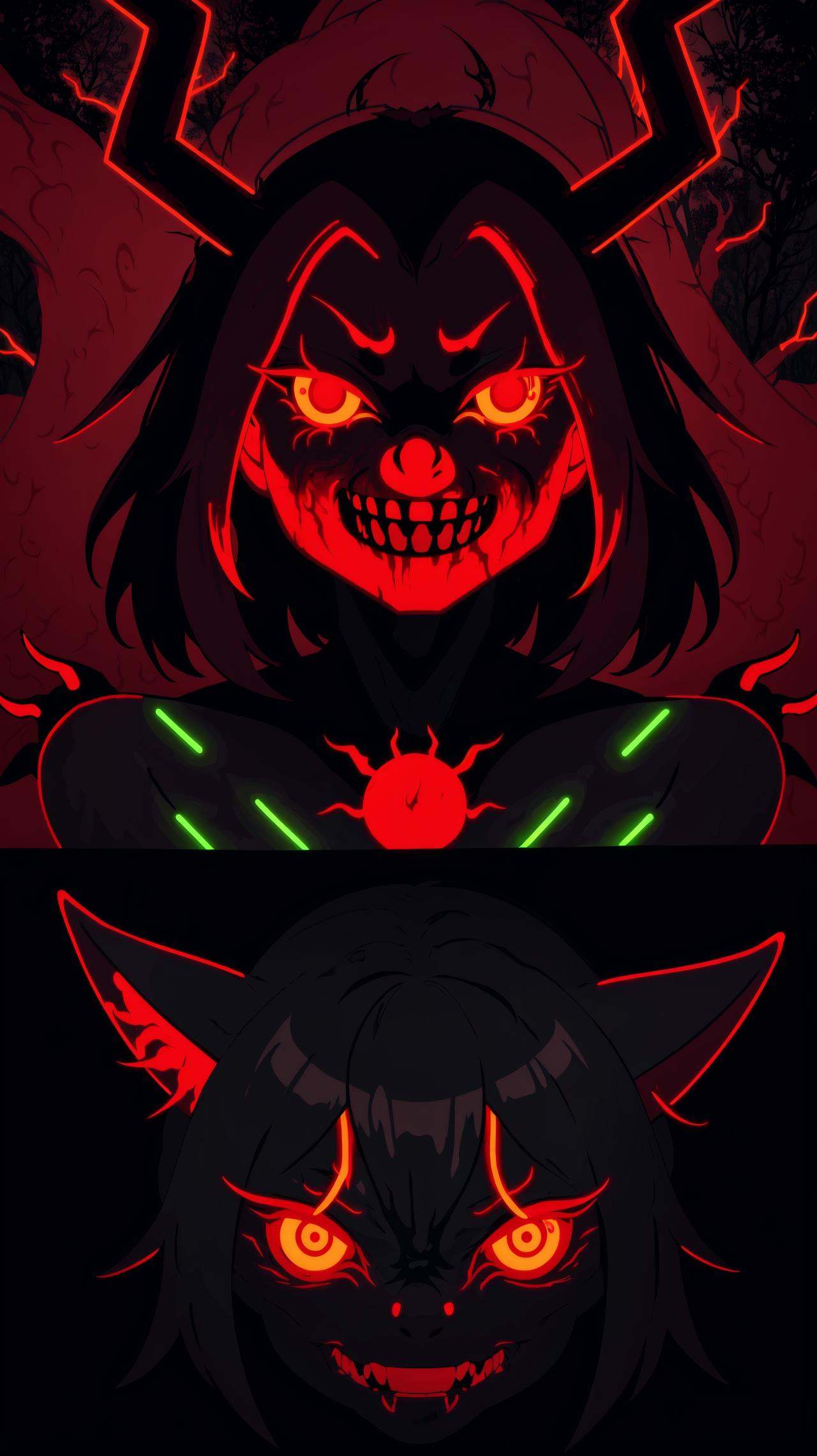 japanese cartoon style,  dark forest,  full body on Tensor.Art