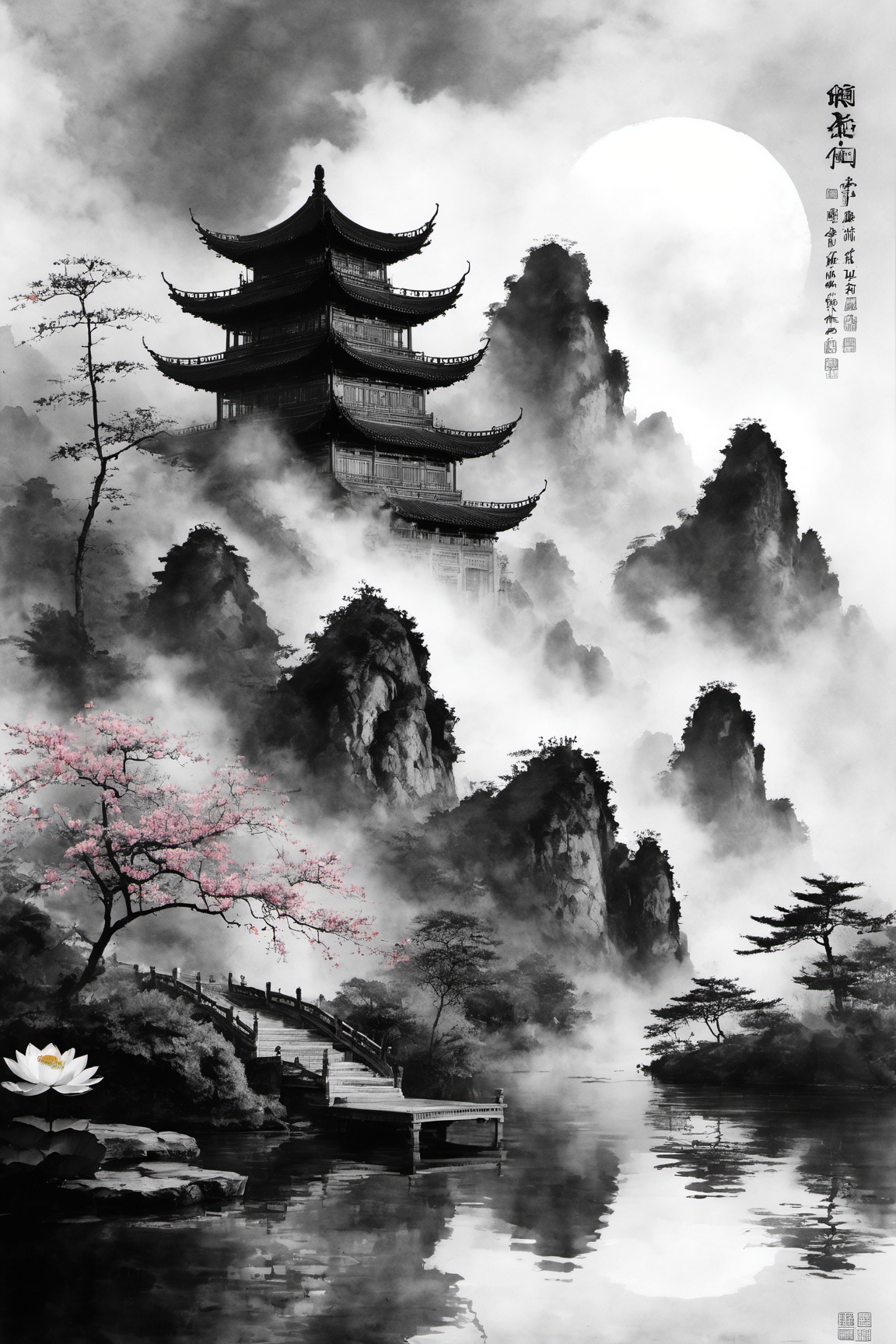 architecture,  east asian architecture,  scenery on Tensor.Art