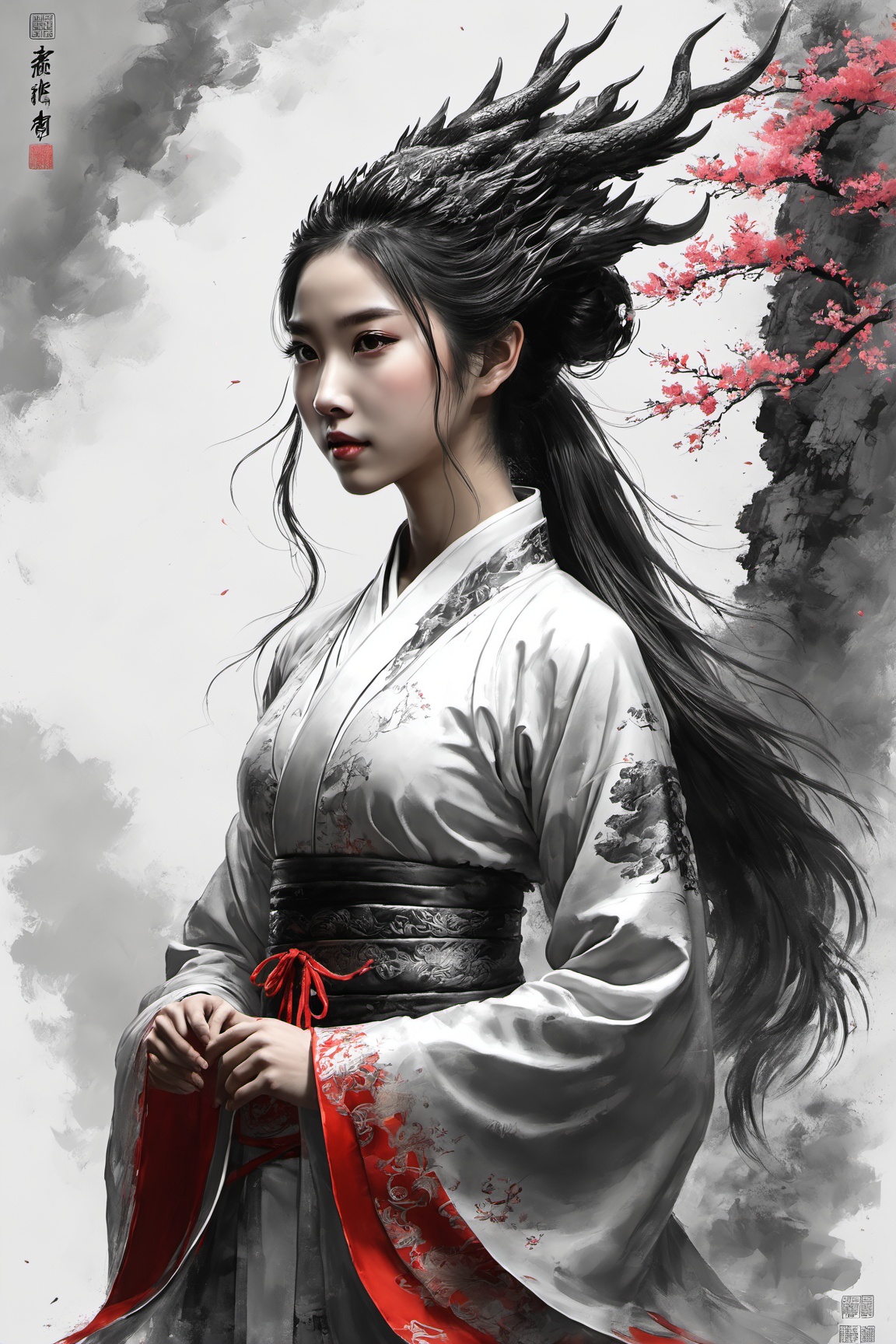 ultra-detailed,  1 girl,  long hair on Tensor.Art