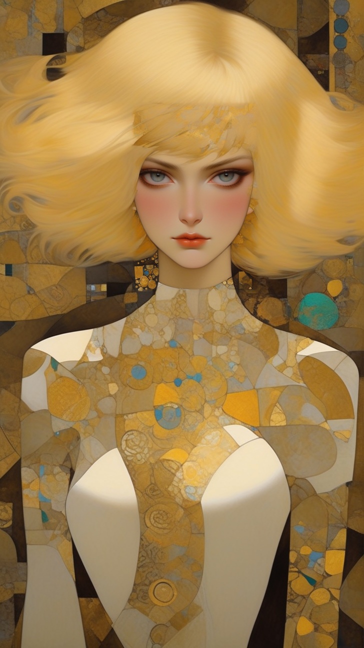 A sophisticated fashion model girl,  short blonde bobcut,  dynamic character on Tensor.Art