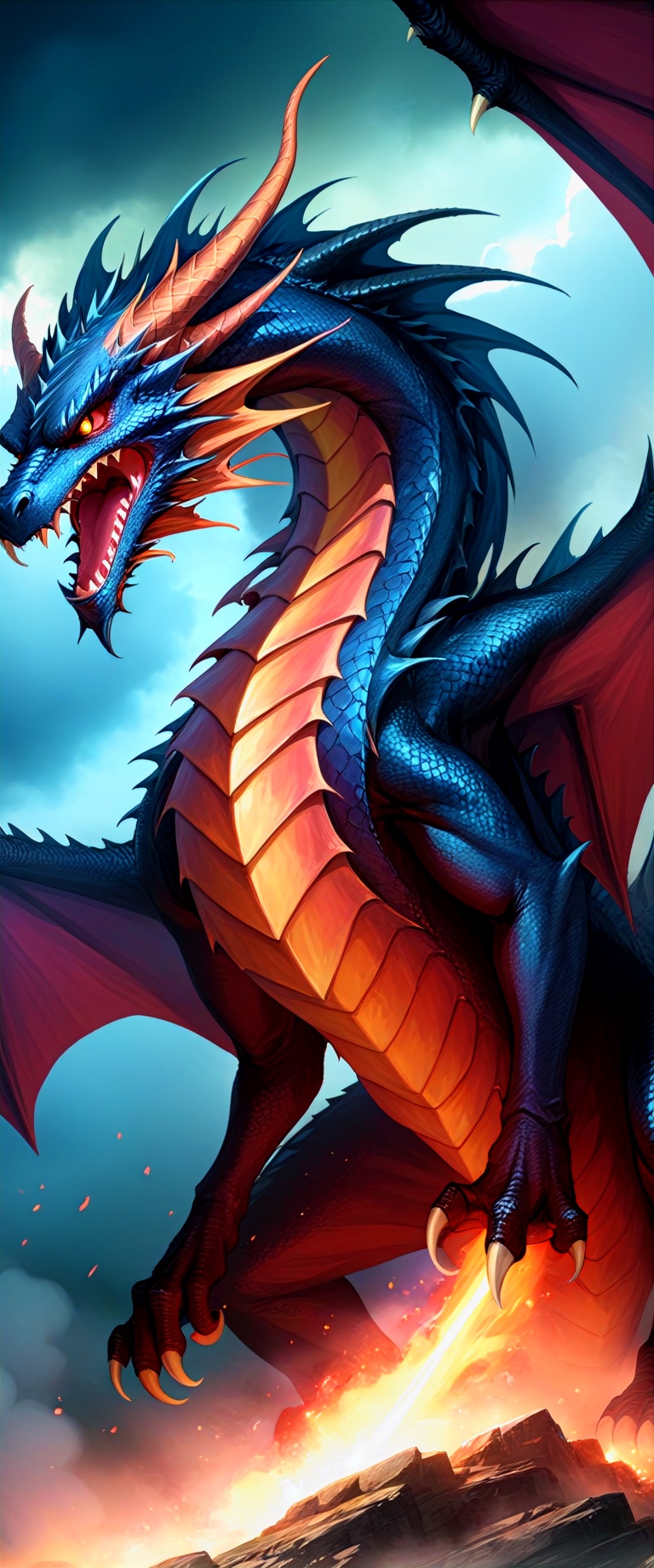 Angry fierce dragon,  darkart,  DonMn1ghtm4reXL on Tensor.Art