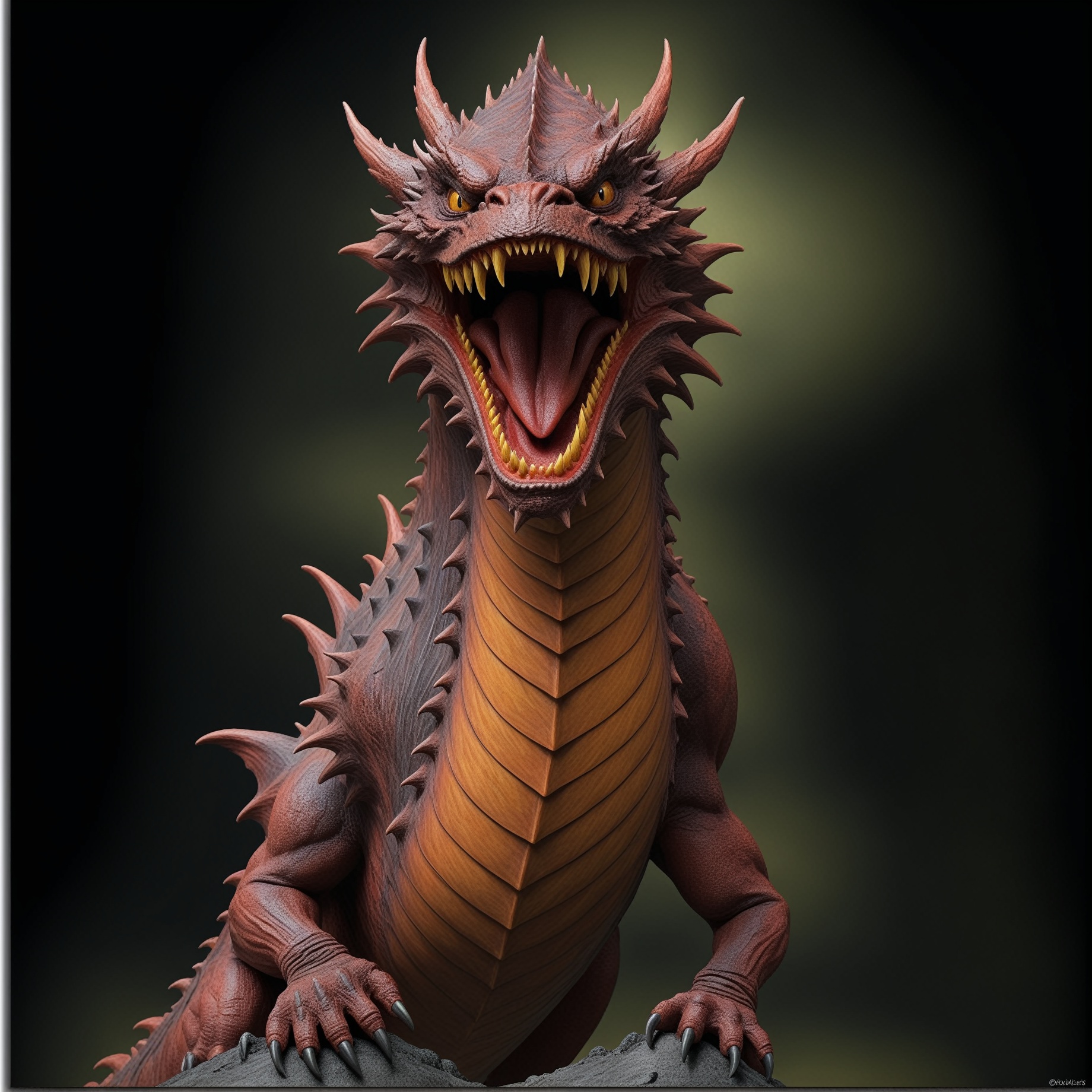 Angry fierce dragon,  darkart on Tensor.Art