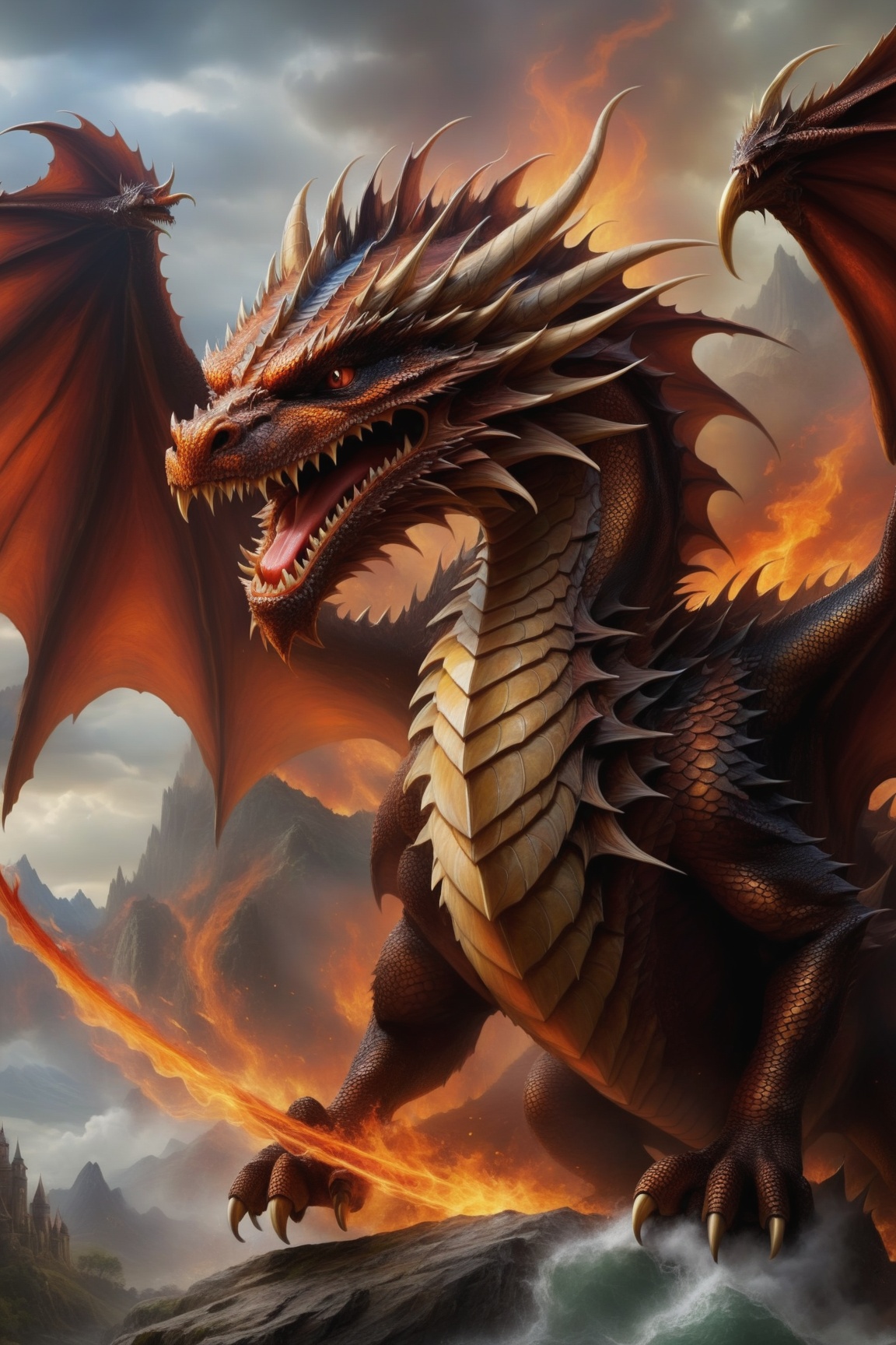 Angry fierce dragon,  darkart,  DonMn1ghtm4reXL on Tensor.Art