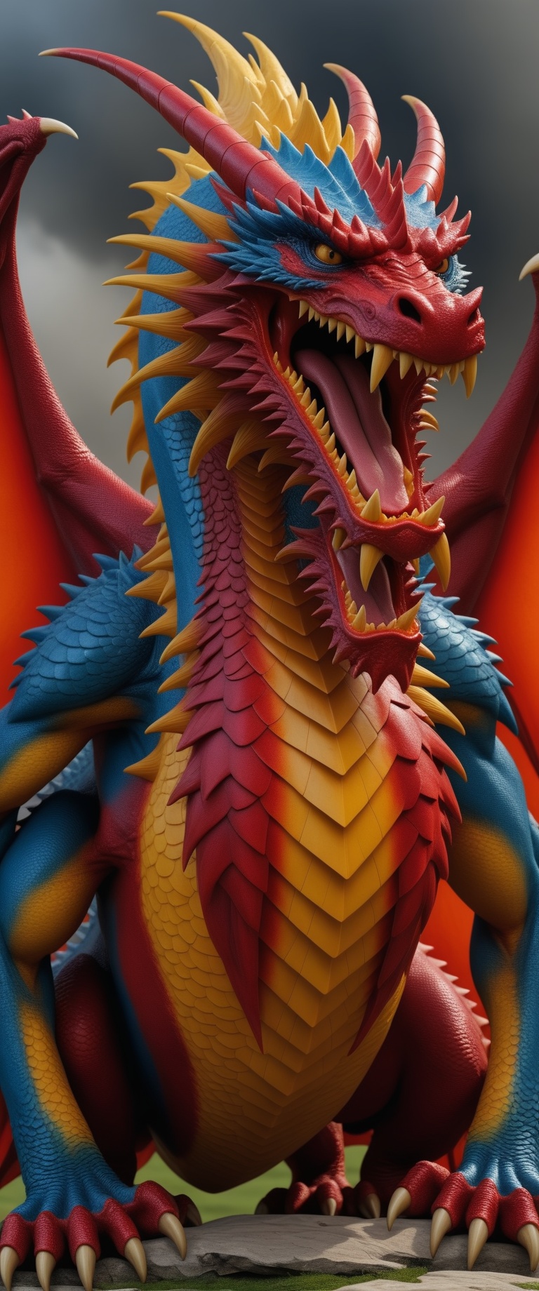 Angry fierce dragon on Tensor.Art