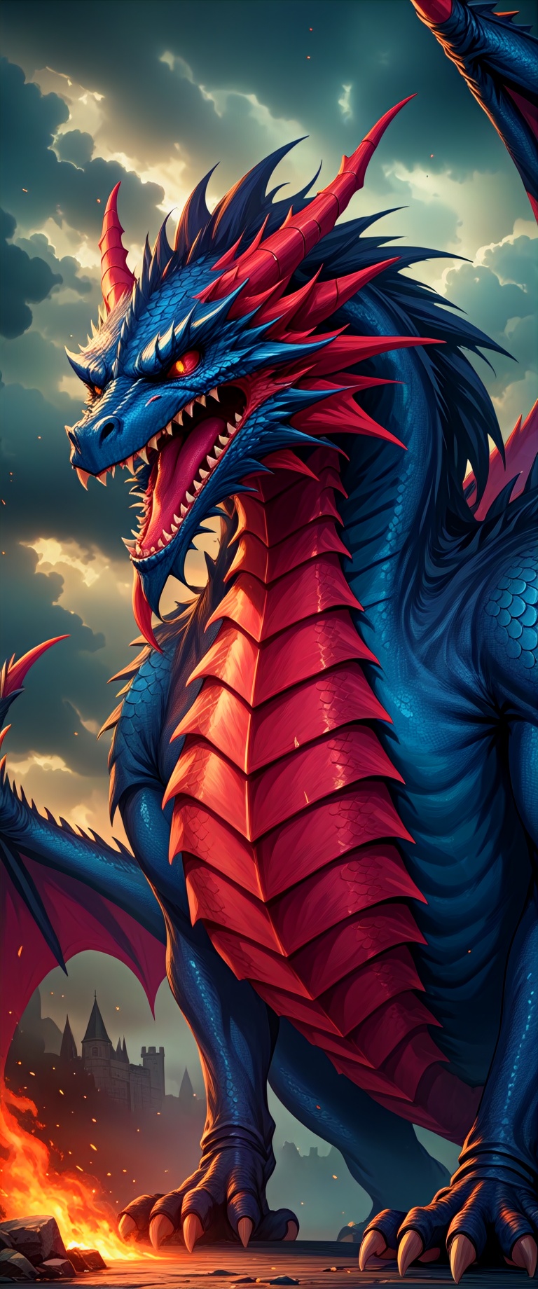 Angry fierce dragon,  darkart,  DonMn1ghtm4reXL on Tensor.Art