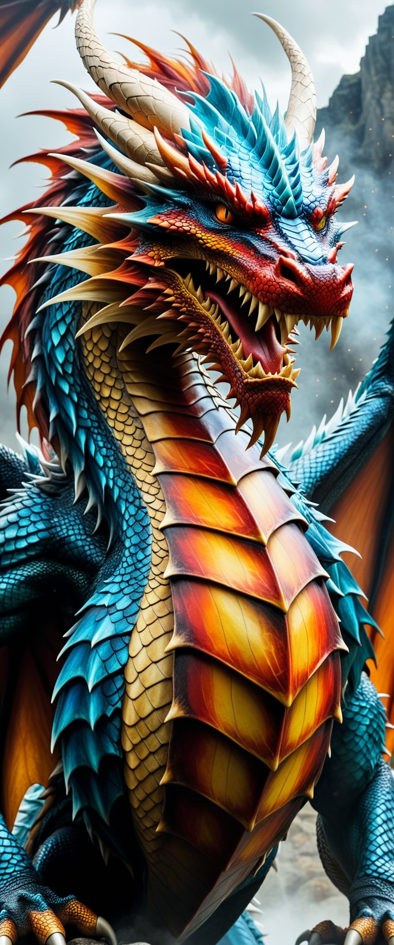 Angry fierce dragon,  darkart,  DonMn1ghtm4reXL on Tensor.Art