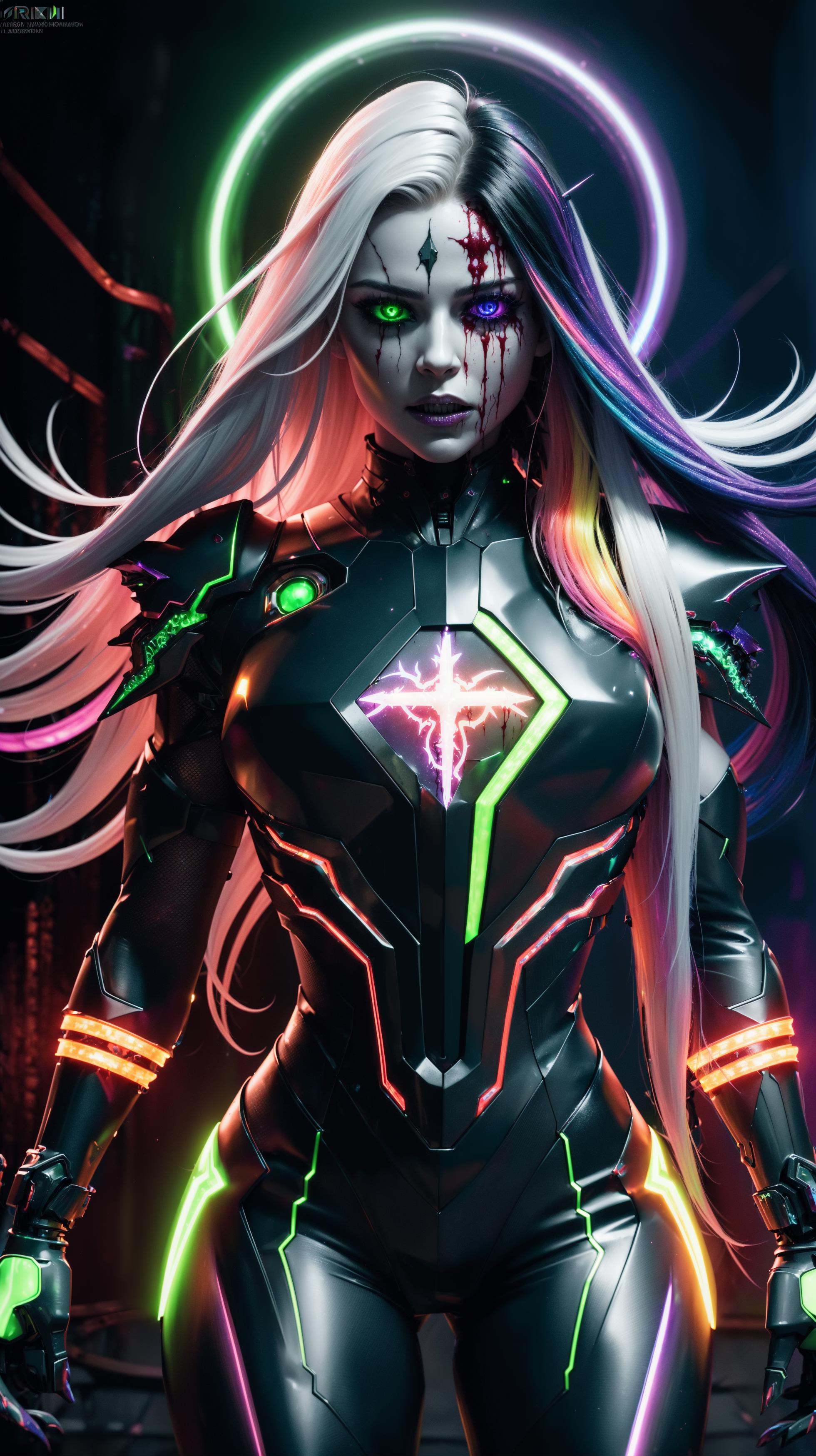 sharp neon sky filled with the souls of the deads,  neon spirits,  realistic ghosts on Tensor.Art