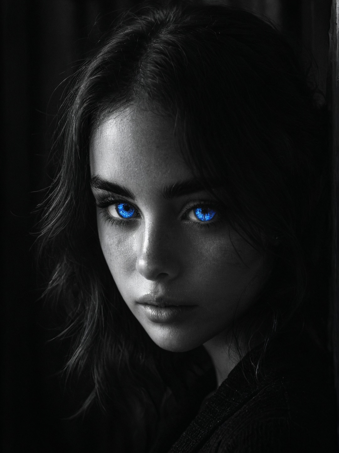 Realism,  digital black and white photo,  portrait on Tensor.Art