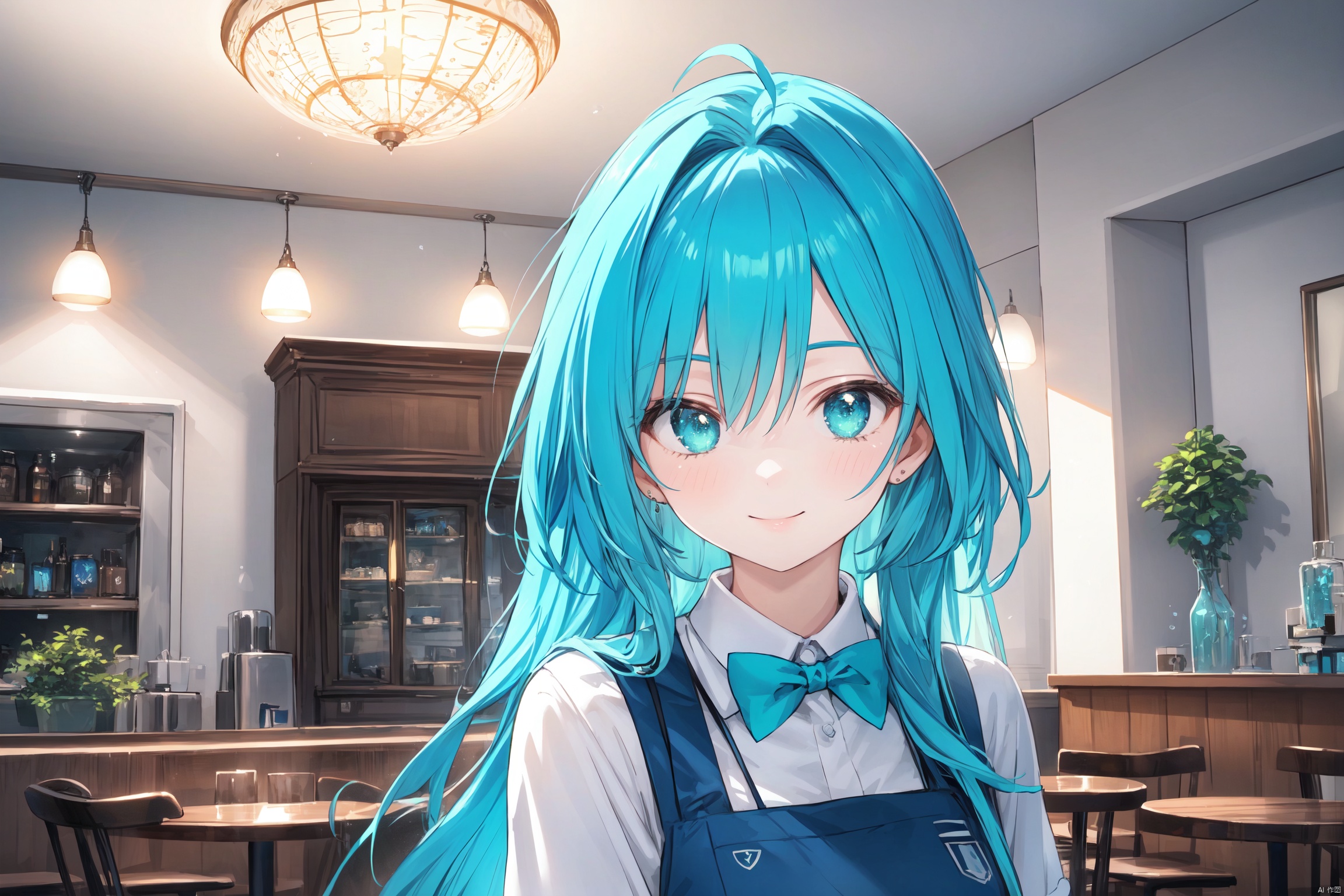  masterpiece, high quality, 8K, high resolution, ultra-detailed, anime, natural lighting, ultra detailed skin, ultra detailed face, cinematic style, stylish, A female waitress at a trendy underwater cafe, face shot, perspective: eye-level, (3girls female staff, smiling, standing), customer, elegant, serene, aquatic, intimate, modern, soft lighting, blue-green tones, (hospitality:1.3), setting: submerged, decor: chic, mood: welcoming, ambiance: tranquil, interaction: guiding, clothing: fashionable uniform, posture: attentive, environment: marine-themed, texture: fluid, lighting: ambient, expression: professional