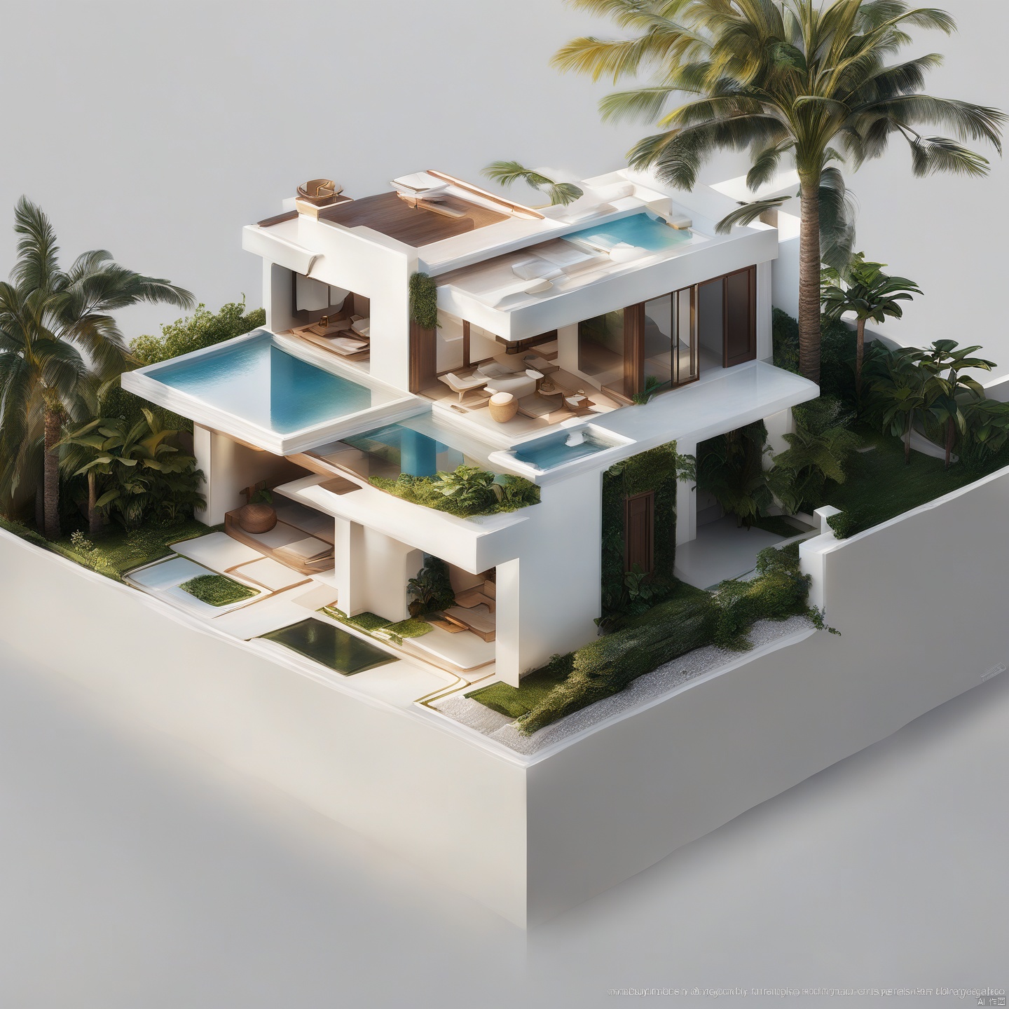 (3D scene),(3D model),Minimalist Design, Villa ,