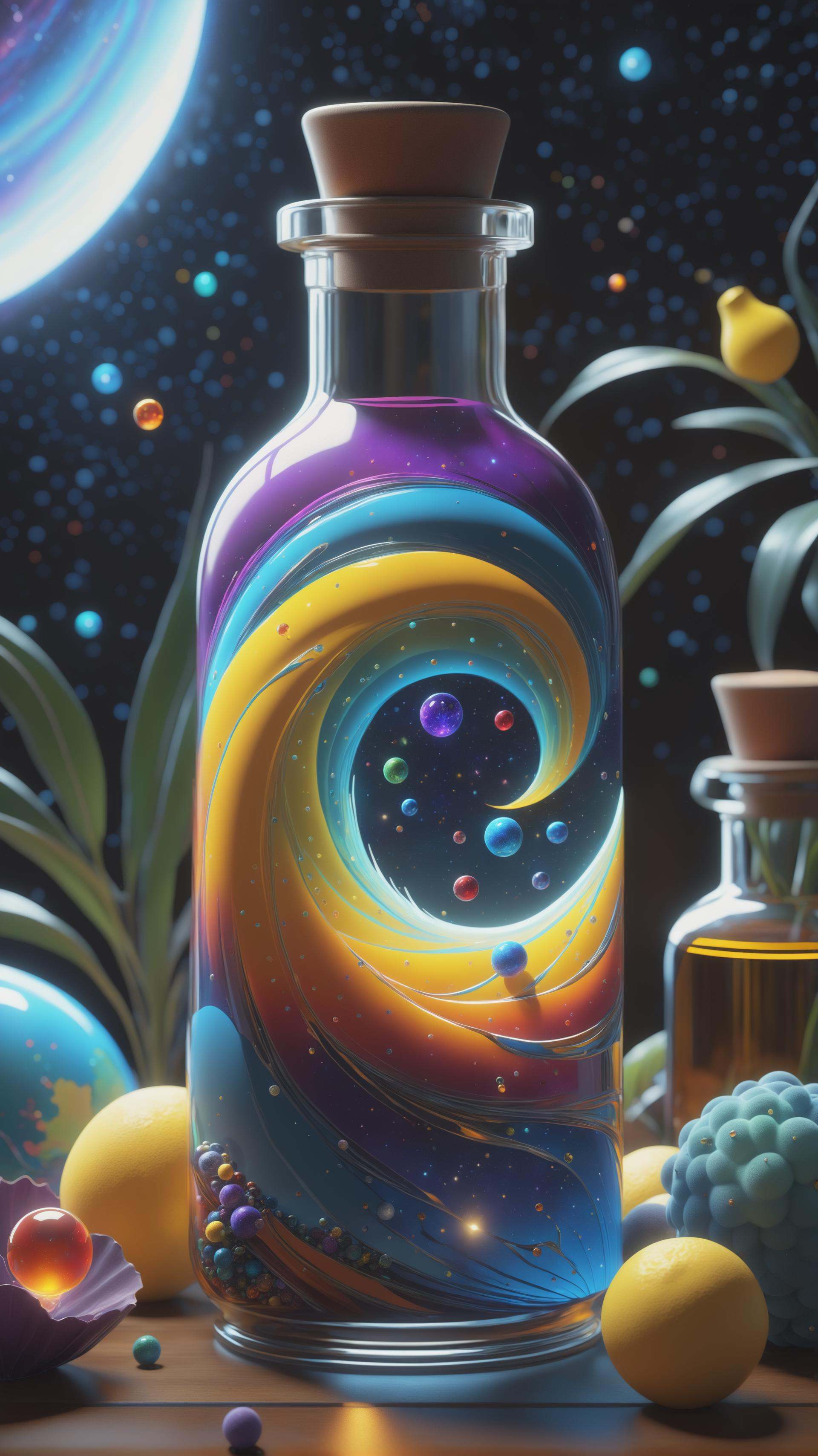 the entire observable universe in a single bottle,  Dreamlike,  Surreal landscapes on Tensor.Art
