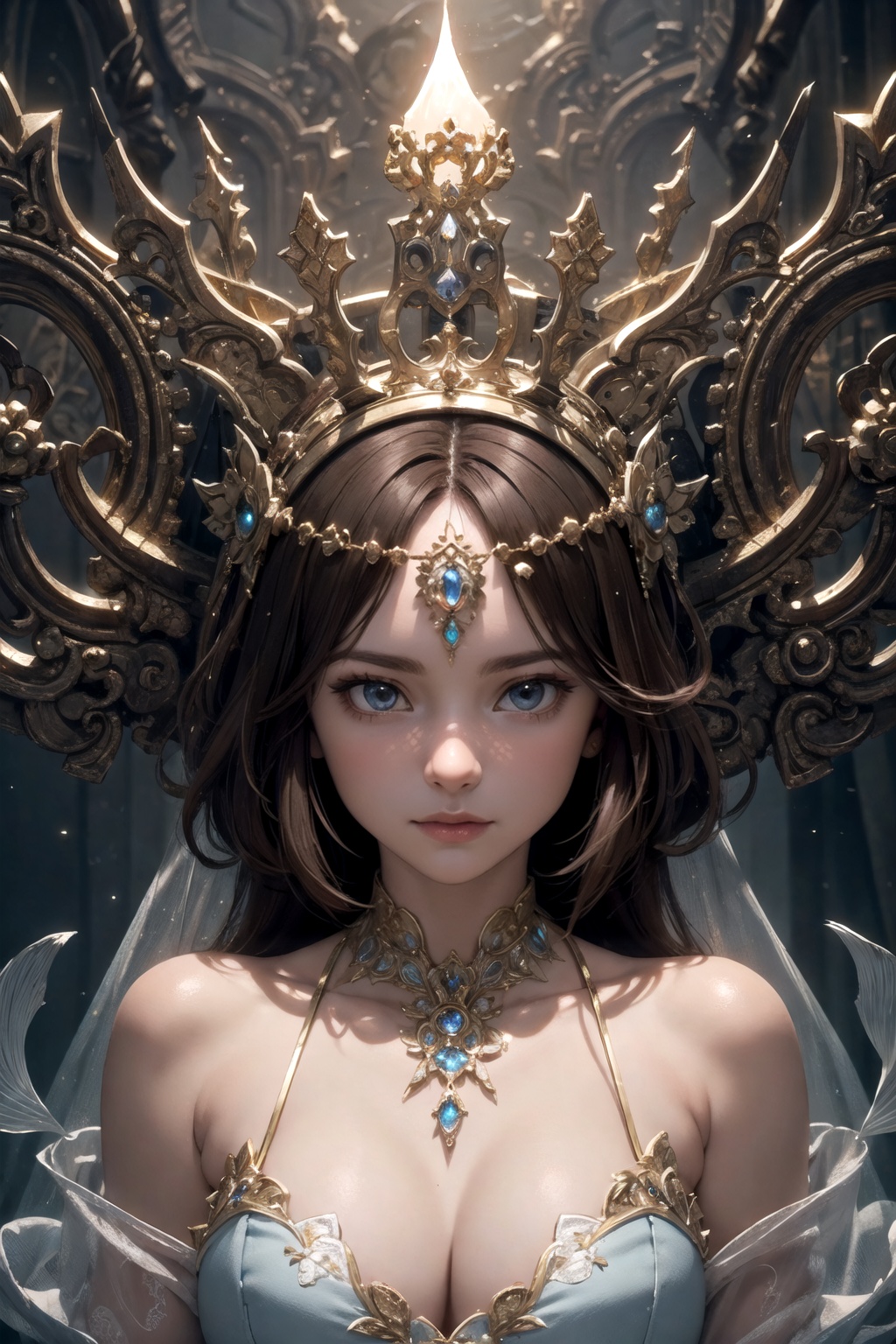 a gorgeous goddess wearing a stunningly cute fish cut dress,  symmetrical pretty face,  see-through on Tensor.Art