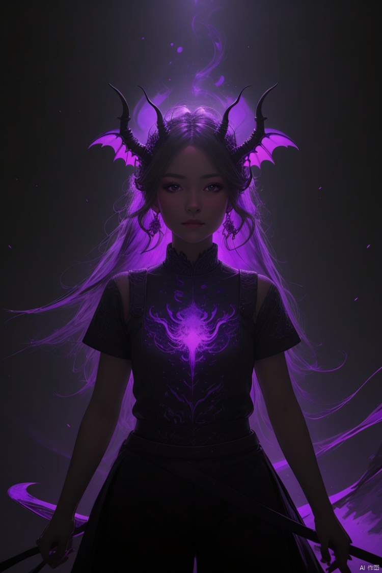  mastepiece,best quality,ethereal dragon,fantasy art,backlighting,ethereal glow,purple theme, best quality,portrait,looking at viewer,detailed face