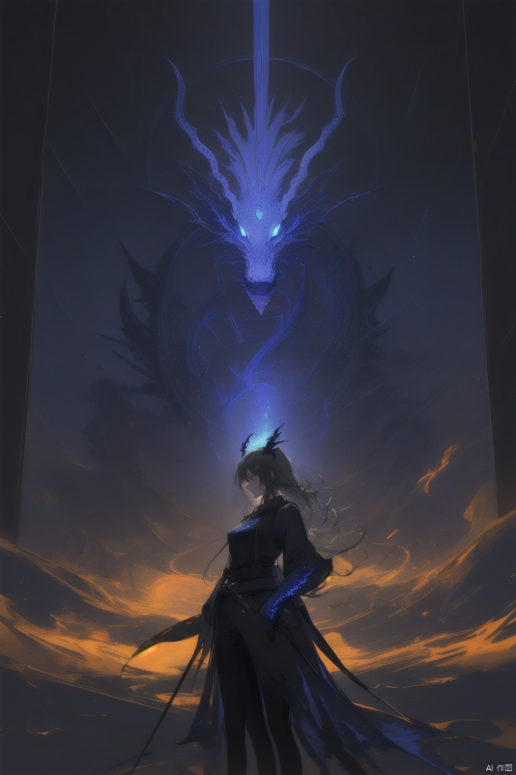  mastepiece,best quality,ethereal dragon,fantasy art,backlighting,ethereal glow,blue theme, best quality, a painting