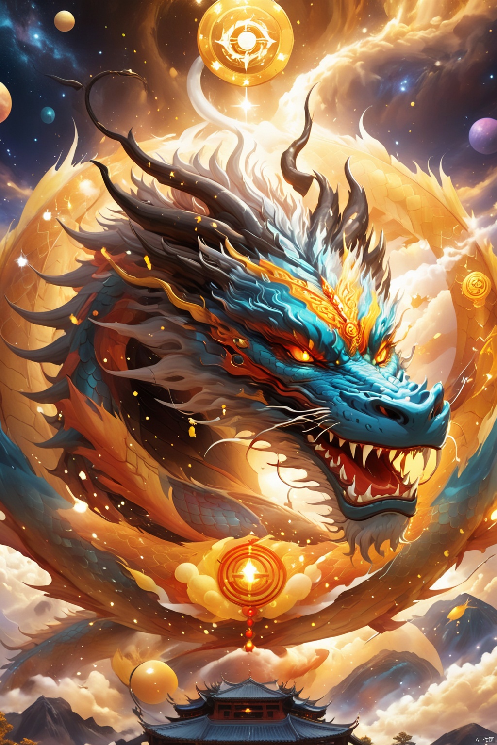  (Crypto Dragon King - Dragon with Five Claws: 1.48), (Dragon horn, dragon body, dragon tail), (mysterious halo: 1.36), (Star vortex, star river, star ring), travel in the universe, use digital crypto magic, guard the digital field, (cross-chain information: 1.24), (digital currency: 1.5), encryption algorithm, space-time light particles, (star vortex, star river, star ring), ultra HD, super detail, epic shock, visual art, surreal, mythological legend style, God beast, BJ_Sacred_beast
