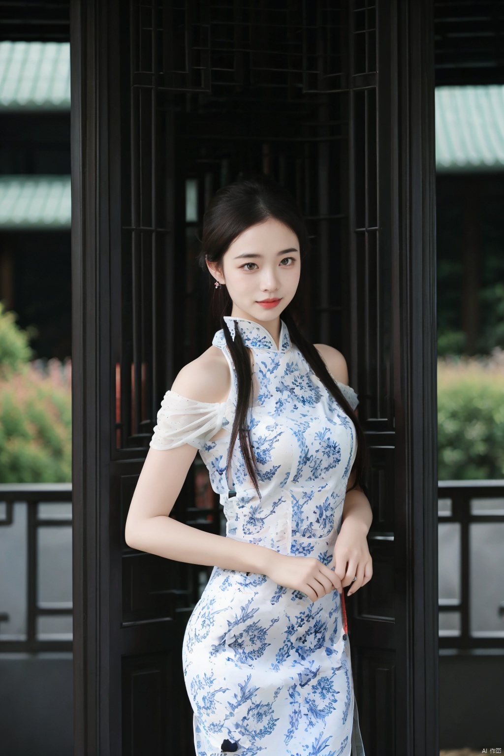 (masterpiece,best quality:1.5), ultra realistic,1girl, long hair, straight hair, portrait, mysterious forest, firefly, bokeh, mysterious, night, sky, cloud, qipao